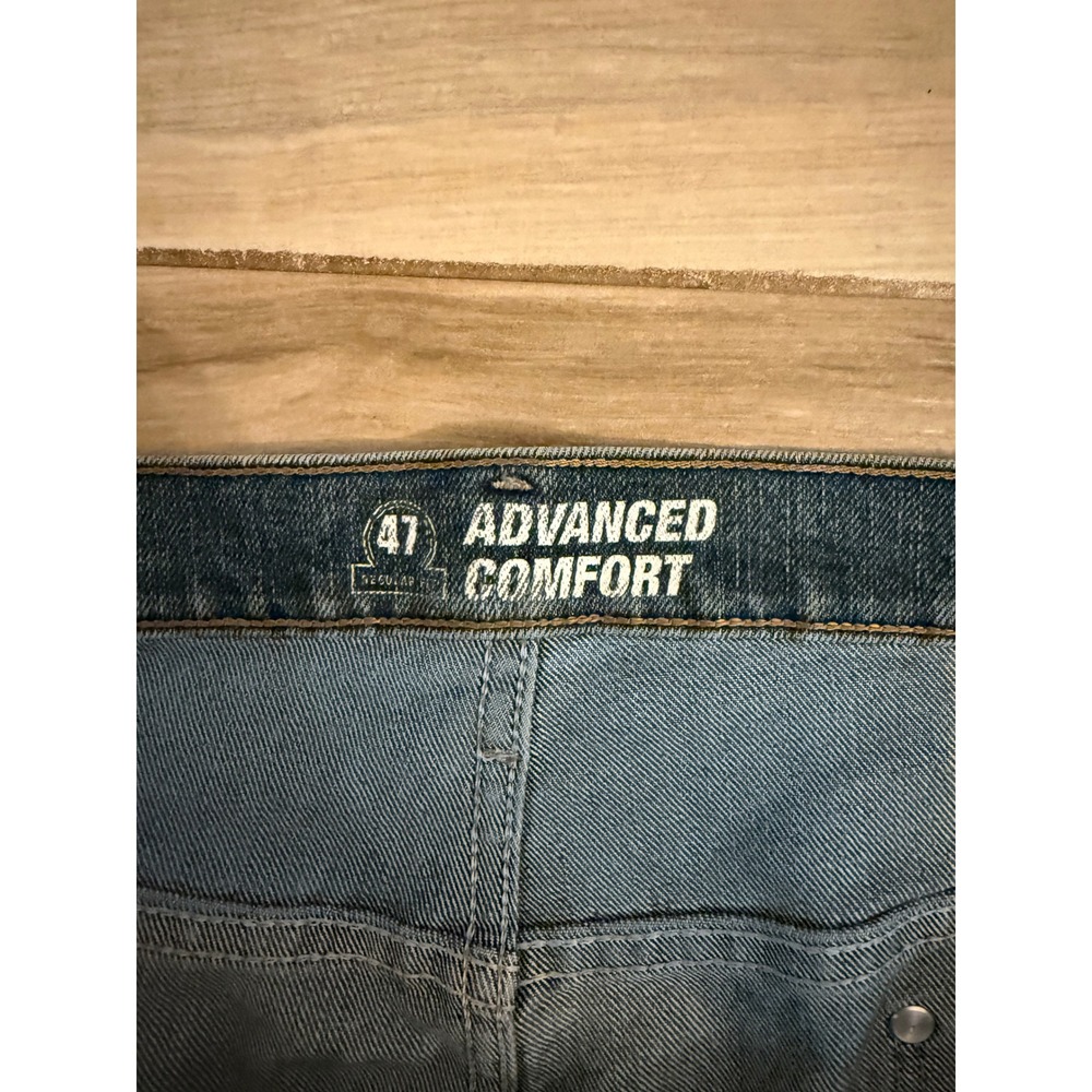 Wrangler Advanced Comfort Regular Fit Mens Jeans 46x32 Blue Denim Cowboy Cut - Picture 2 of 8